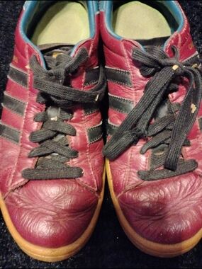 adidas Burgundy Red and Black Athletic Shoes